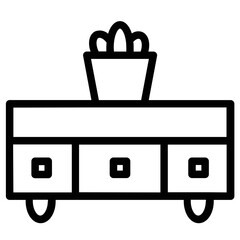 Poster - Furniture Cabinet Chest Line Icon