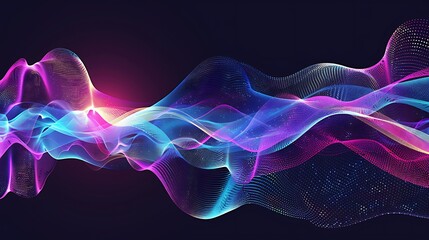 Wall Mural - Abstract Wave of Digital Particles