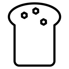 Sticker - Bakery Food Bread Line Icon