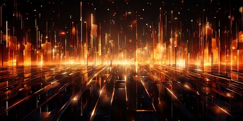 Poster - A cityscape with a lot of buildings and a lot of fire