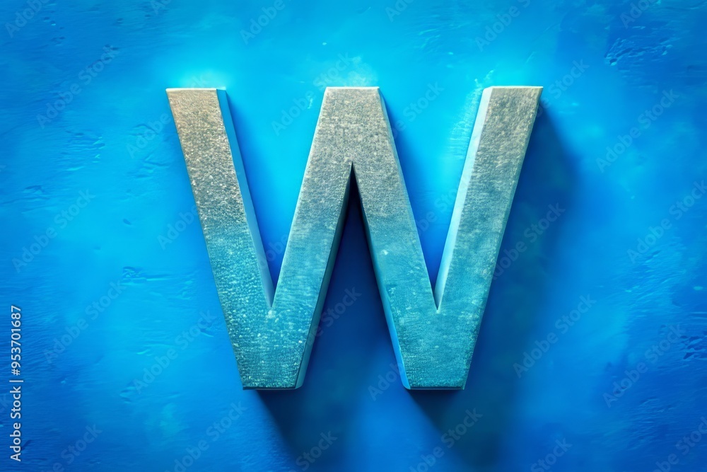 A capital letter W, the 23rd letter of the modern English alphabet ...