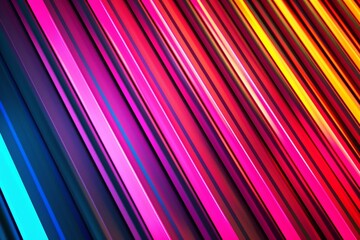 Wall Mural - Abstract colorful neon background with diagonal lines