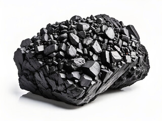 Wall Mural - black coal on white background