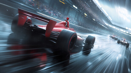 Poster - racing car in motion