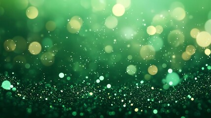 Sticker - green luxury glitter and bokeh particles, green bokeh background, holiday festival background 