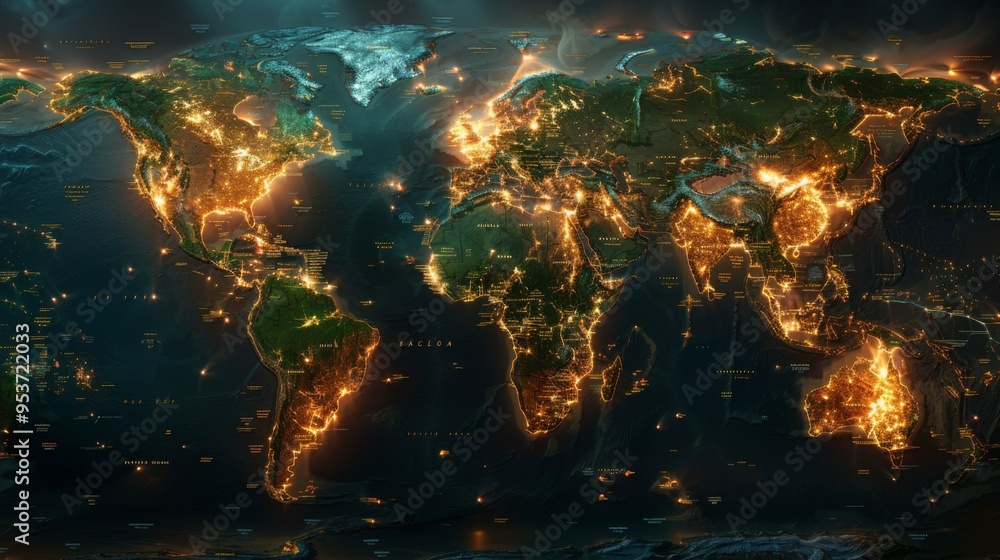 Develop an interactive map visualizing global environmental data, such ...