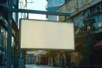 Vacant board in front of store