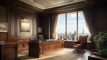 Wall Mural - Luxurious Modern Office with City View