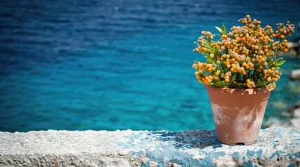 Poster - A potted plant with small