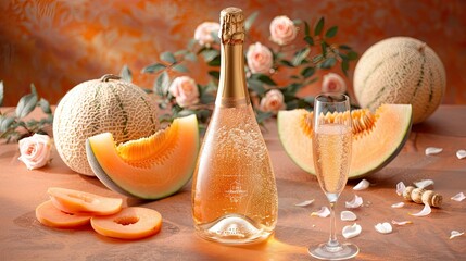 Wall Mural - A bottle of sparkling wine