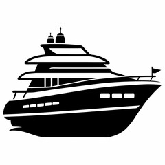 Wall Mural - Yacht Black silhouette