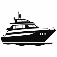 Wall Mural - Yacht Black silhouette