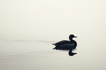 Wall Mural - black and white swans