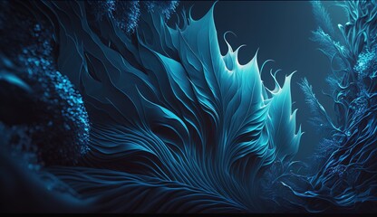 Abstract swirls of vibrant blue and orange colors in a dark background create a captivating visual effect