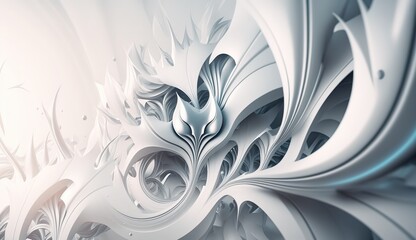 Wall Mural - Abstract waves of white fabric create dynamic textures under soft light