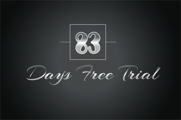 83 day free trial banner design. 83 days free banner background
