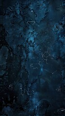 Wall Mural - blue map of the world on a dark background