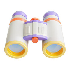 Toy-like binoculars ideal for children made of plastic with bright colors of yellow and purple for fun exploration outdoors or indoor adventures and learning