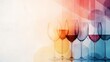 © tinnakorn - Colorful abstract design featuring a line of wine glasses in various shades, perfect for beverage-related themes.