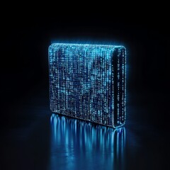 30. Abstract digital wallet made of binary code, symbolizing the digital nature of modern finance, Binary code wallet, Digital finance essence