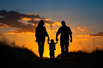 Poster - Silhouette Family Sunset