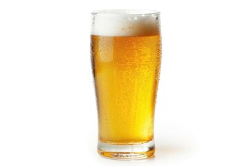 Frosty glass of light beer isolated on a white background. File contains clipping path.