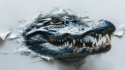 Wall Mural - Alligator Breaking Through Wall