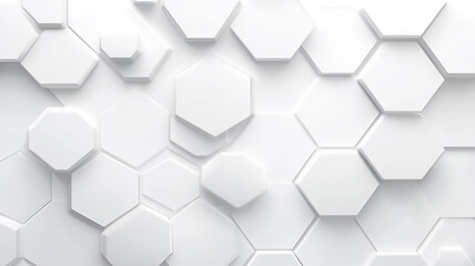 Wall Mural - White background with hexagon pattern