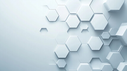 Wall Mural - White background with hexagon pattern