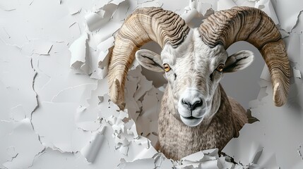 Sticker - Bighorn Ram Breaking Through