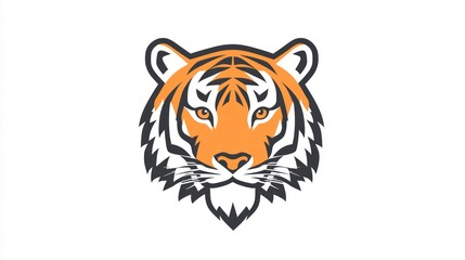 Wall Mural - A zoo icon with a tigerâ€™s face in bold, striking lines, perfect for a zoo logo.