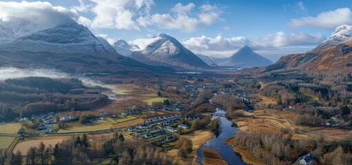 Poster - Snowy Mountain Valley Village