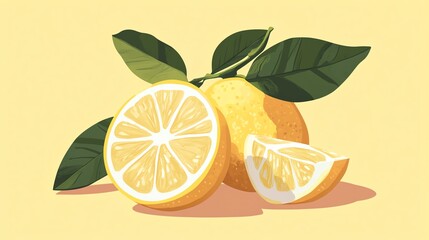 Wall Mural - lemon and lime slices