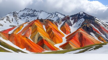 Wall Mural - Foggy mountain landscape