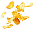 © David - Golden chips soaring isolated on transparent background