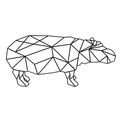 Sticker - Geometric Hippo Outline