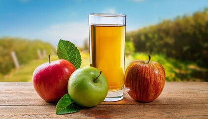 Wall Mural - organic apple juice