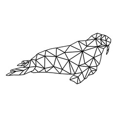 Sticker - Geometric Walrus Outline