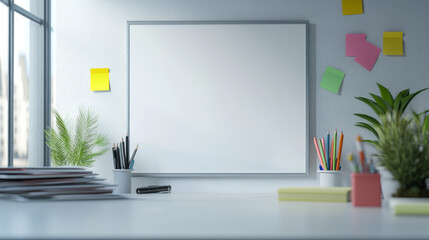 A white board with a bunch of colorful sticky notes on it