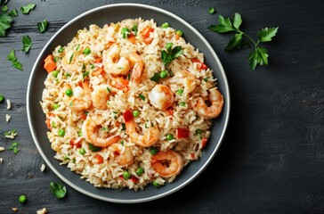 Wall Mural - Shrimp Fried Rice - Delicious and Savory Asian Cuisine