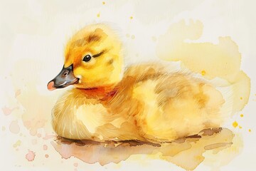 Sticker - Cute Watercolor Duckling