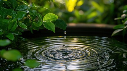 Sticker - Water Droplet Ripples in a Still Pond