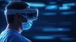 © BoOm - Medical professional wearing AR headset, exploring futuristic healthcare technology for innovative treatment solutions.