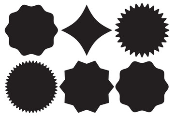 Wall Mural - Star burst sticker vector set. Stars collection. Star icons. Starburst flower sale badge. Star blank label, stickers emblem. Shine symbol illustration. Sun ray frames, quality signs, sale icon