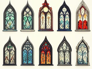 Canvas Print - Stained glass windows on a wall