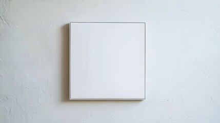 A minimalist stock photo showcasing a blank square-shaped advertisement sign on a white background.