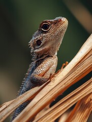 Wall Mural - Lizard on tree branch