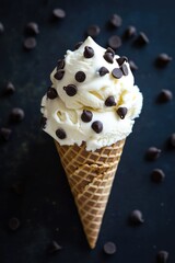 Canvas Print - Ice Cream Cone with Chocolate Chips