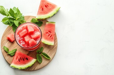 Sticker - Refreshing Watermelon Drink with Mint