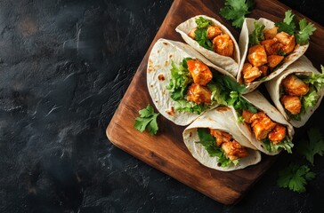 Sticker - Chicken Tacos on Wooden Cutting Board